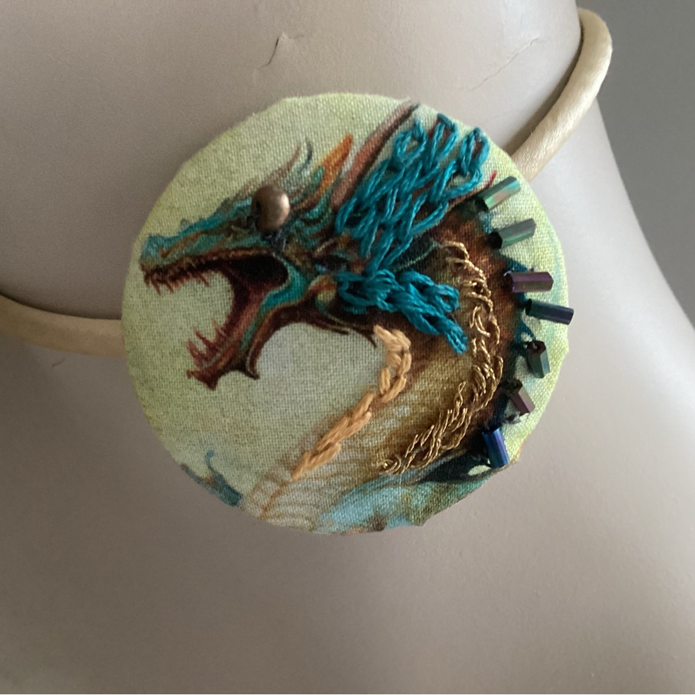 Beaded Dragon Choker Necklace NWOT